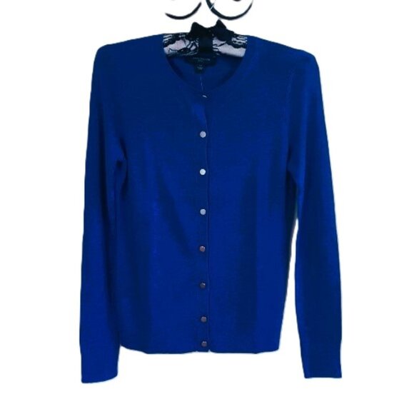 NEW Ann Taylor Cornflower Blue Button Up Sweater XSP or XS - Picture 1 of 4